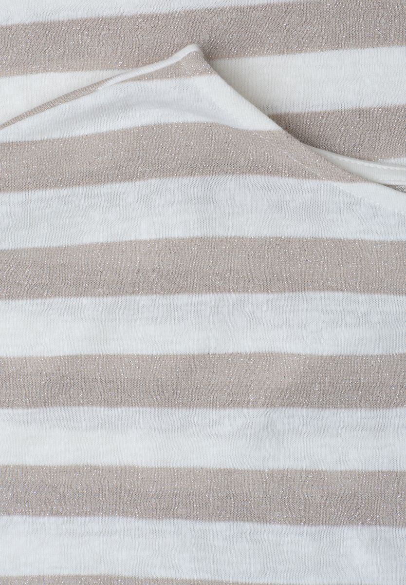 Dropped Shoulder Shirt mit Streifen und Glitzer