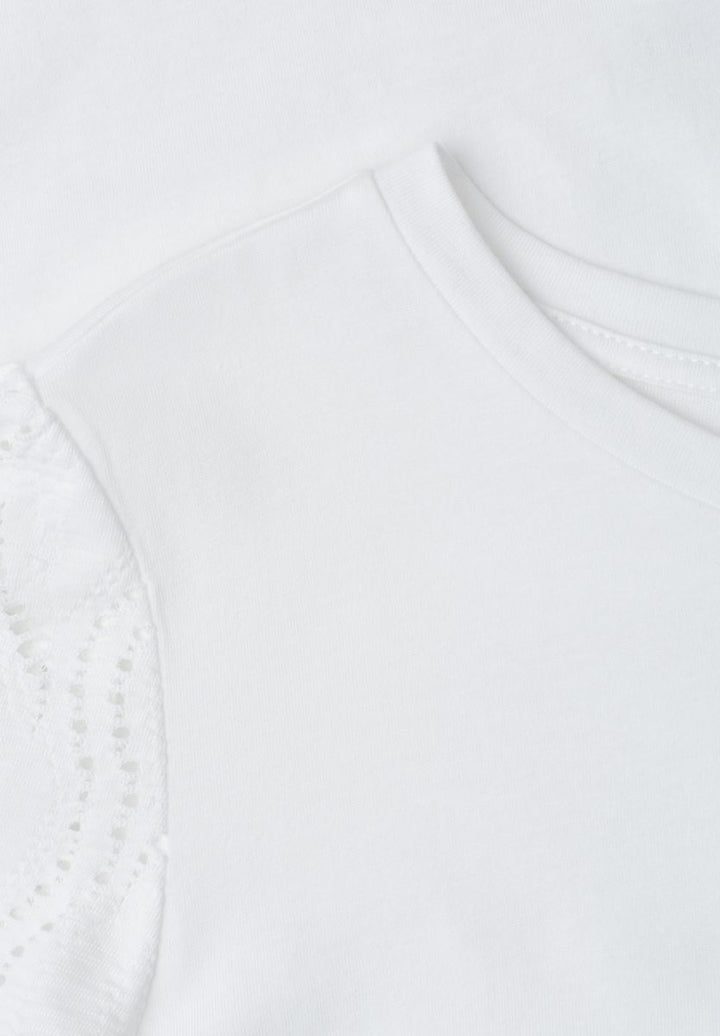 T-Shirt mit Rundhals und Spitzenärmeln