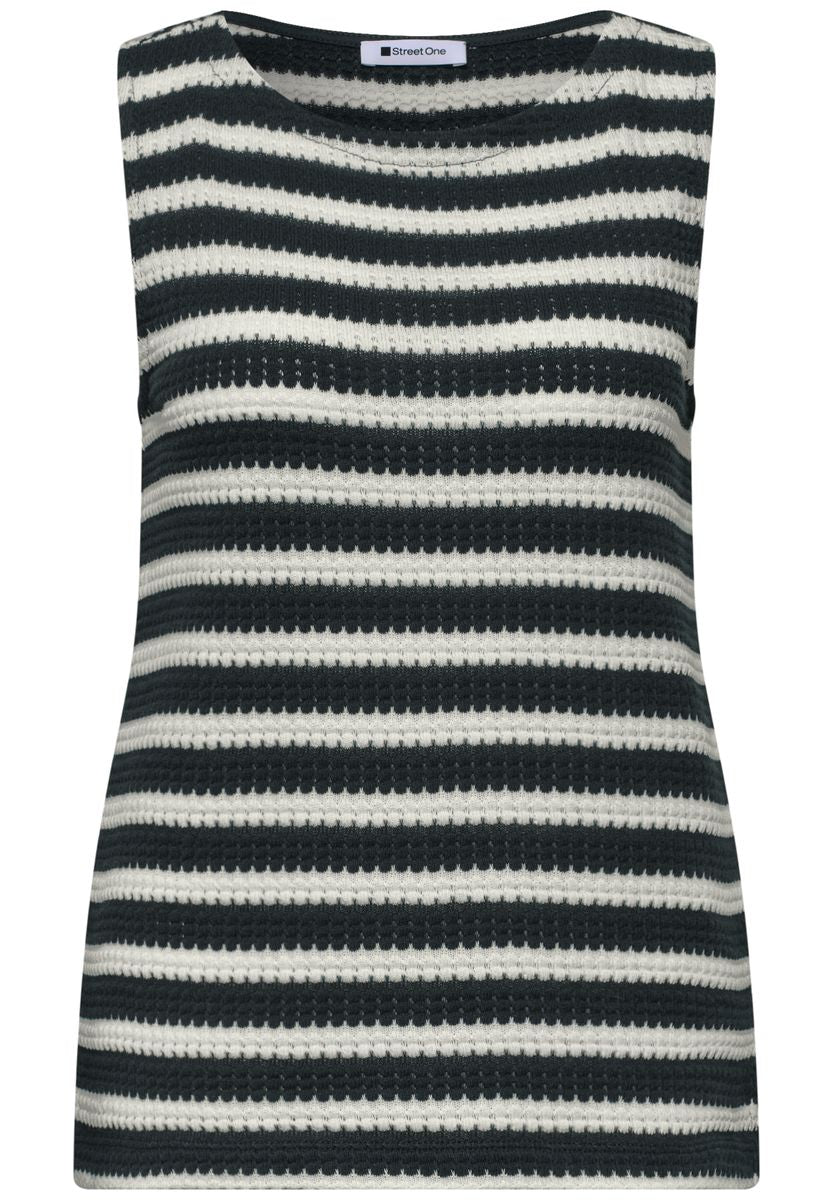 Top mit Streifen im Strick-Look