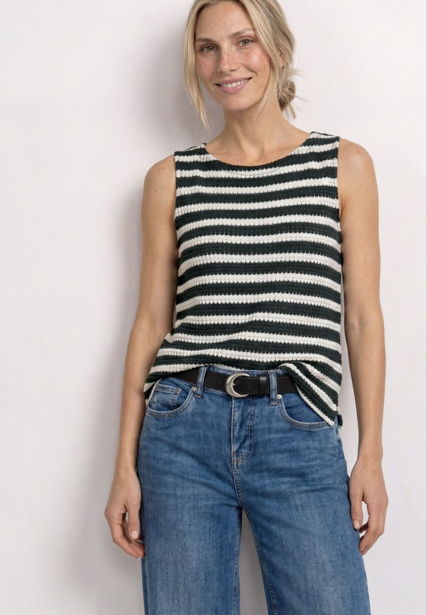 Top mit Streifen im Strick-Look
