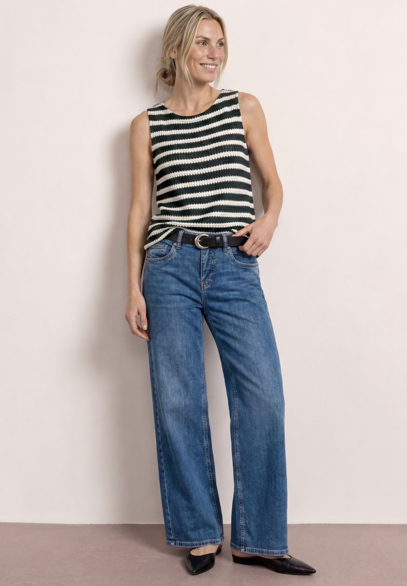 Top mit Streifen im Strick-Look