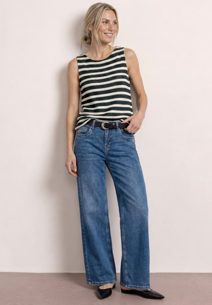 Top mit Streifen im Strick-Look
