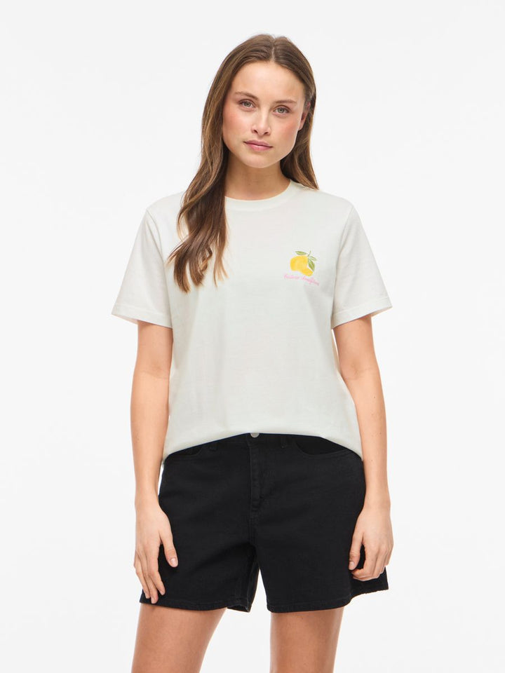 VISYBILLA O-NECK S/S LEMON TOP/PB