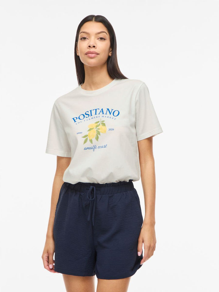 VISYBILLA O-NECK S/S LEMON TOP/PB