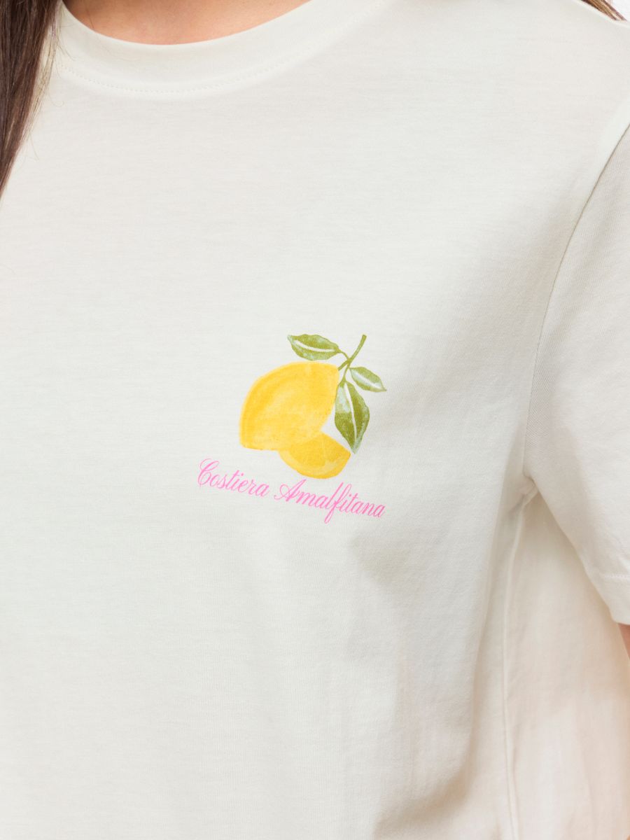 VISYBILLA O-NECK S/S LEMON TOP/PB