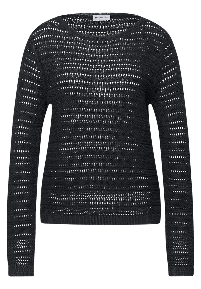 Langarm Pullover mit U-Boot-Ausschnitt