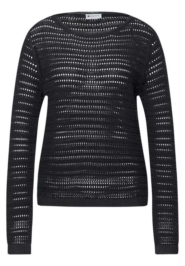 Langarm Pullover mit U-Boot-Ausschnitt