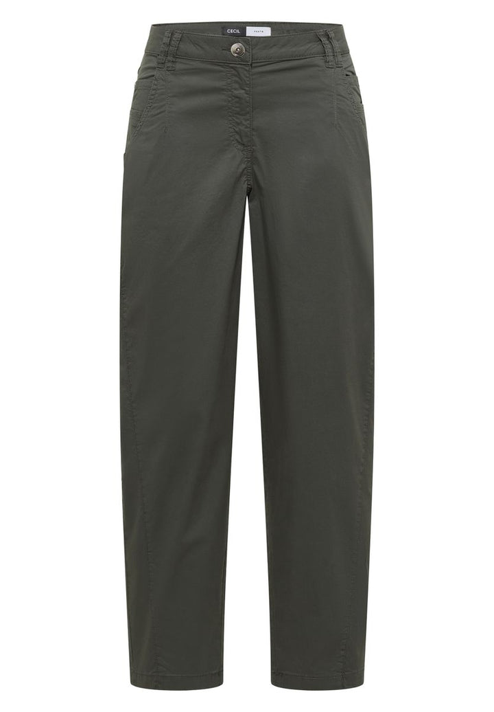 Mid Waist Barrel Leg Hose im Casual Fit