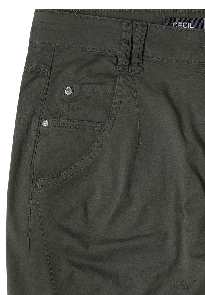 Mid Waist Barrel Leg Hose im Casual Fit
