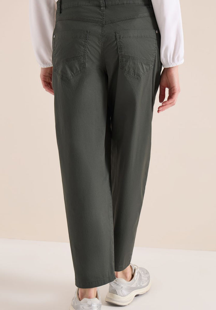 Mid Waist Barrel Leg Hose im Casual Fit