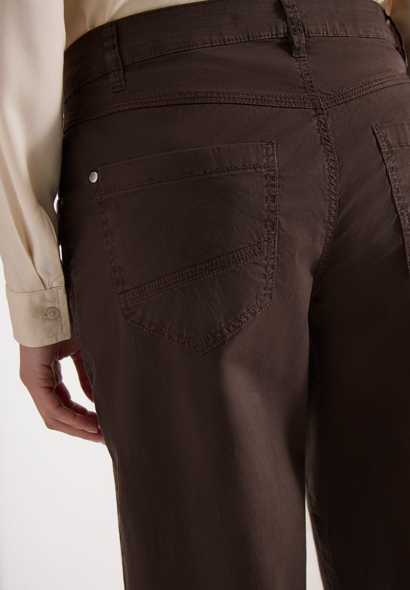 Mid Waist Barrel Leg Hose im Casual Fit