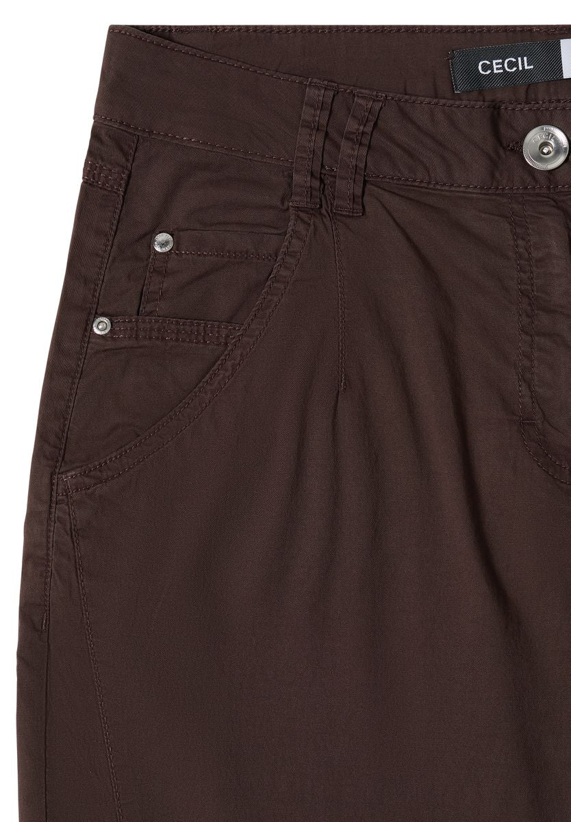 Mid Waist Barrel Leg Hose im Casual Fit