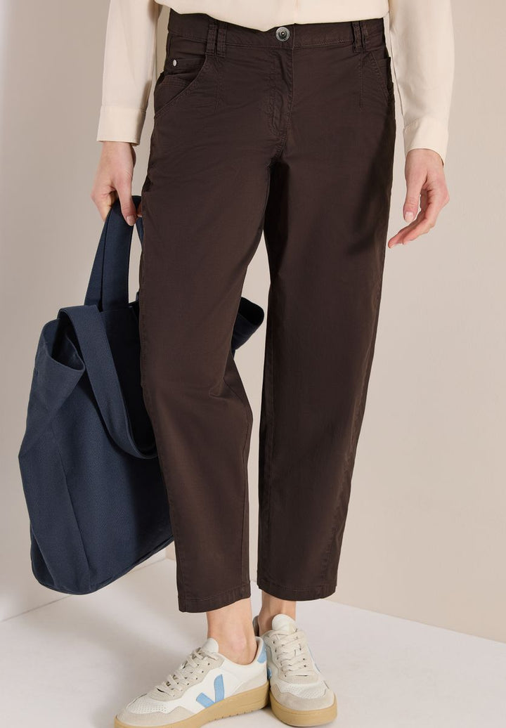 Mid Waist Barrel Leg Hose im Casual Fit