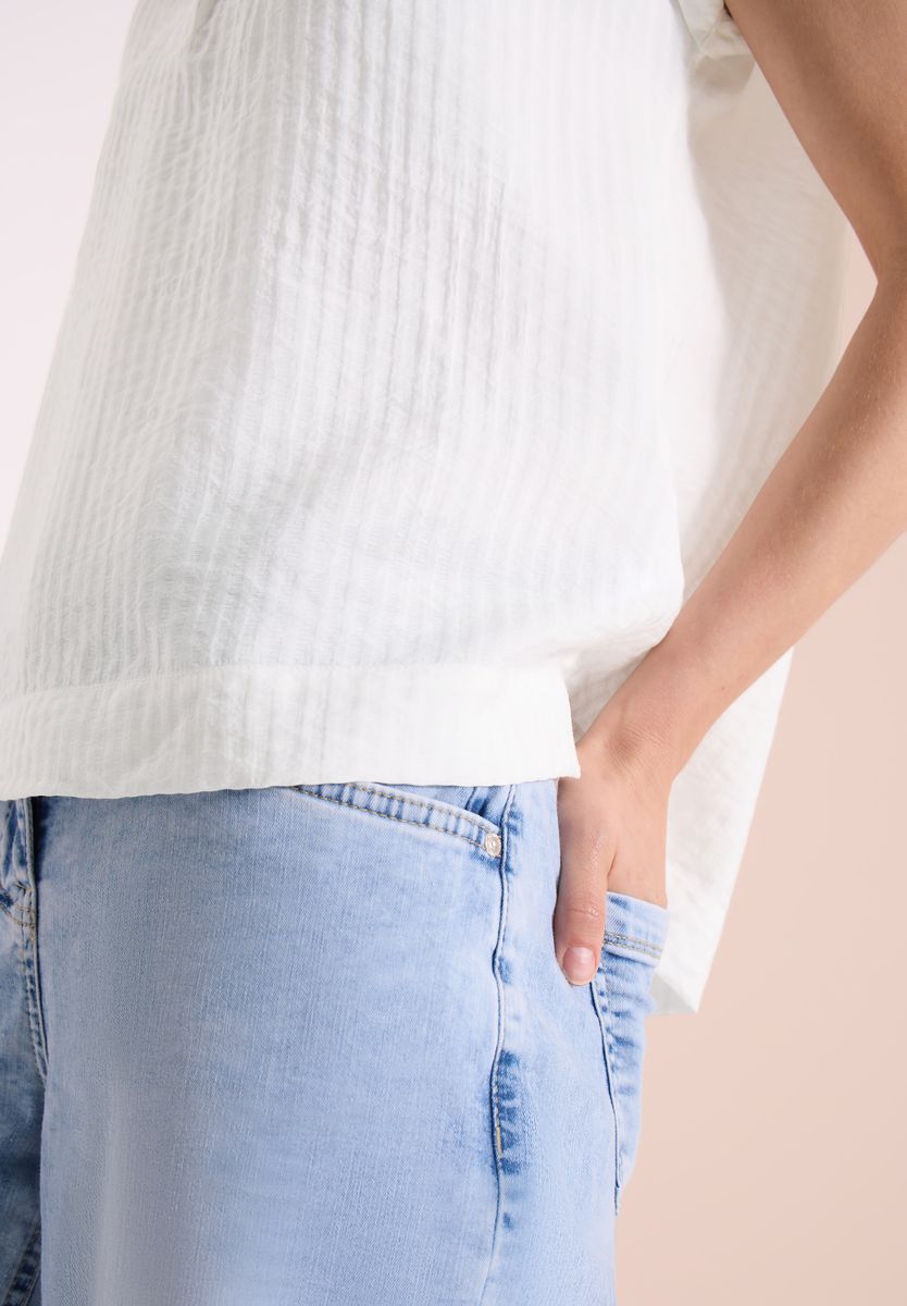 Dropped Shoulder Bluse mit Struktur