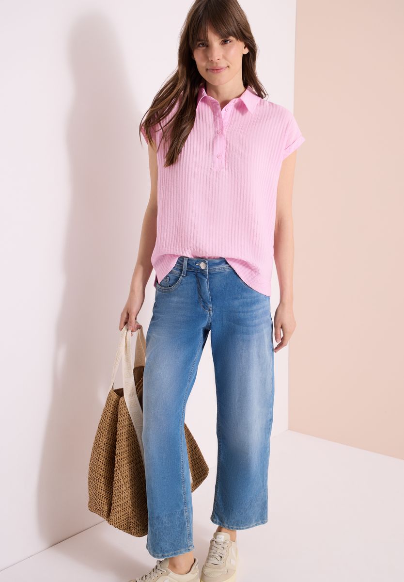 Dropped Shoulder Bluse mit Struktur