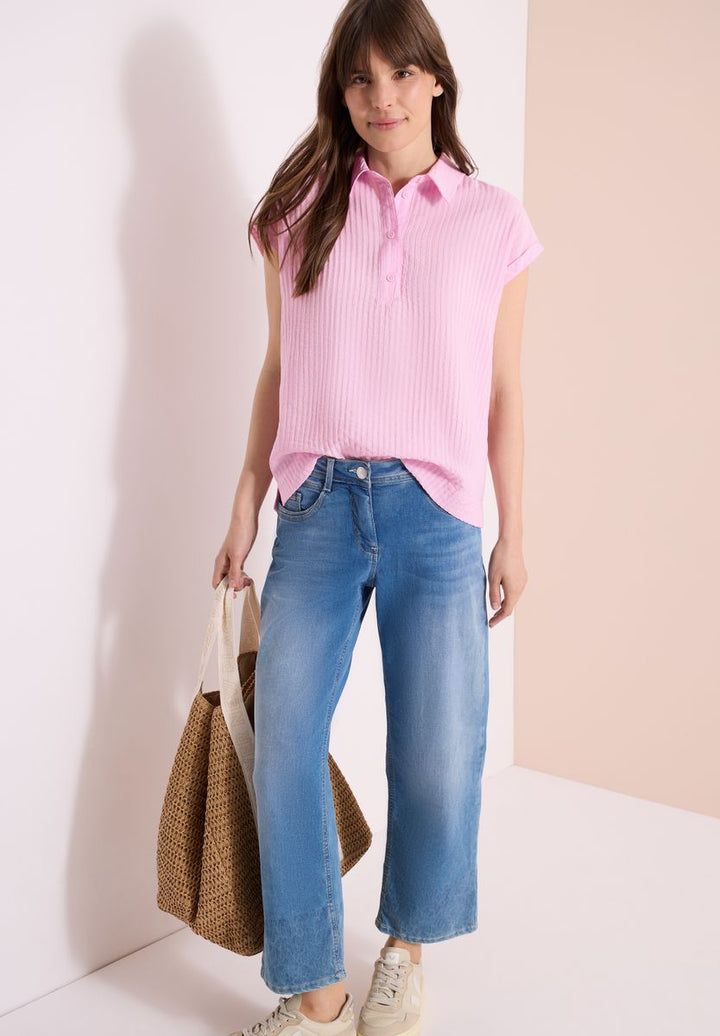 Dropped Shoulder Bluse mit Struktur