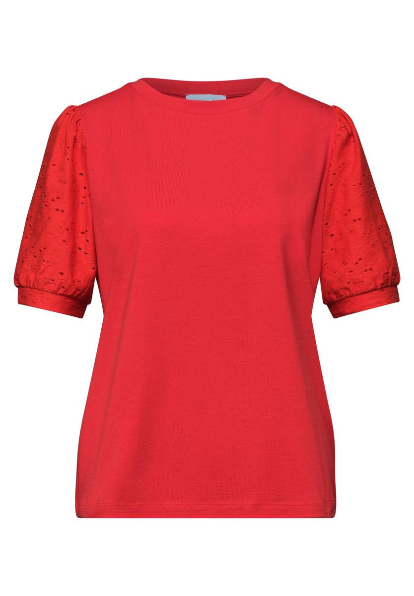 T-Shirt mit Rundhals und Spitzenärmeln