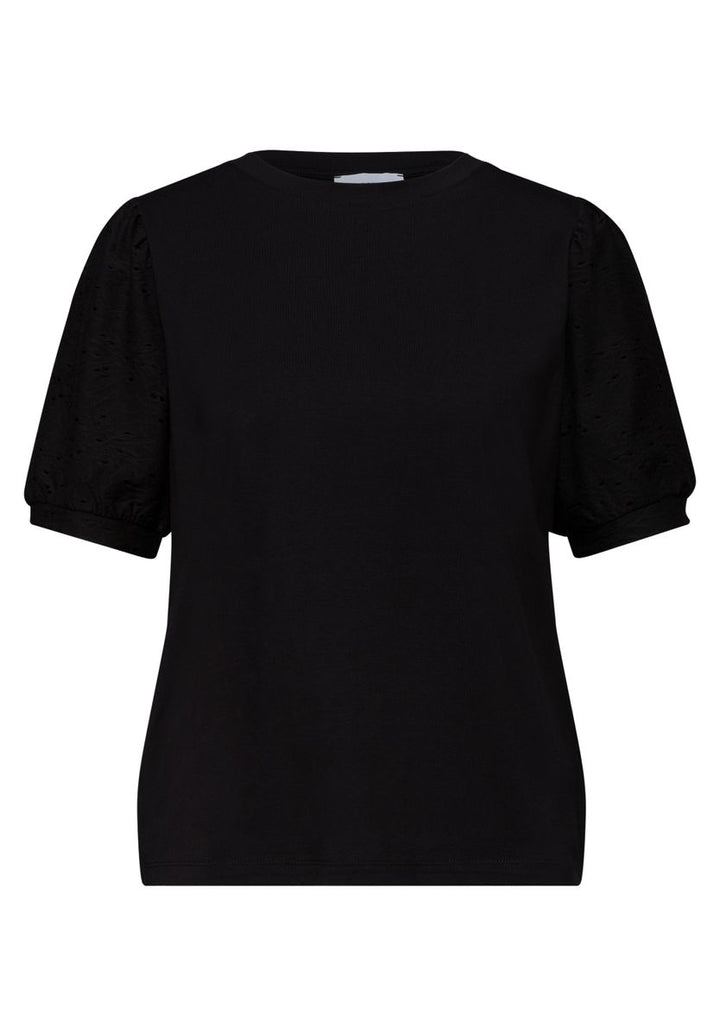 T-Shirt mit Rundhals und Spitzenärmeln