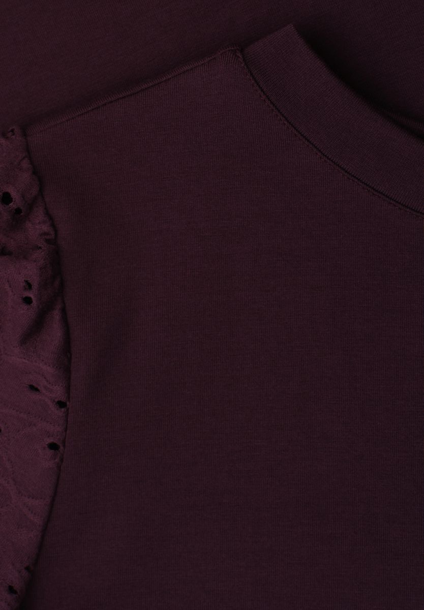 T-Shirt mit Rundhals und Spitzenärmeln