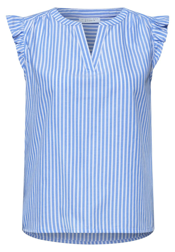 Blusentop mit Split Neck und Volants