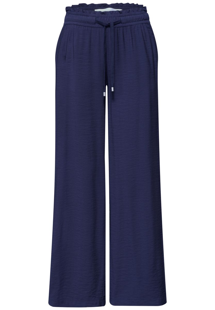 Mid Waist Wide Leg Hose mit Struktur