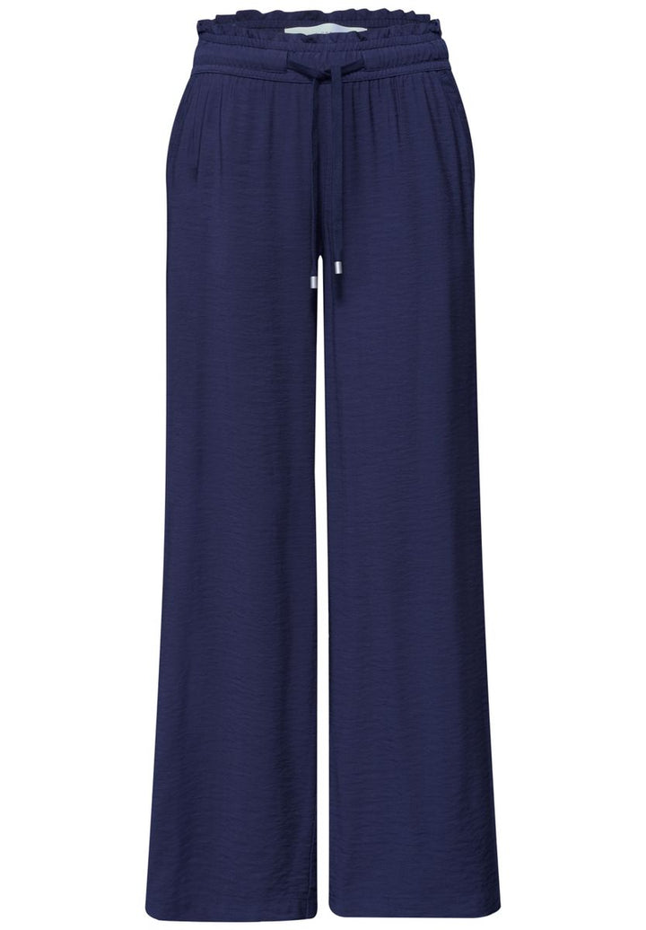 Mid Waist Wide Leg Hose mit Struktur