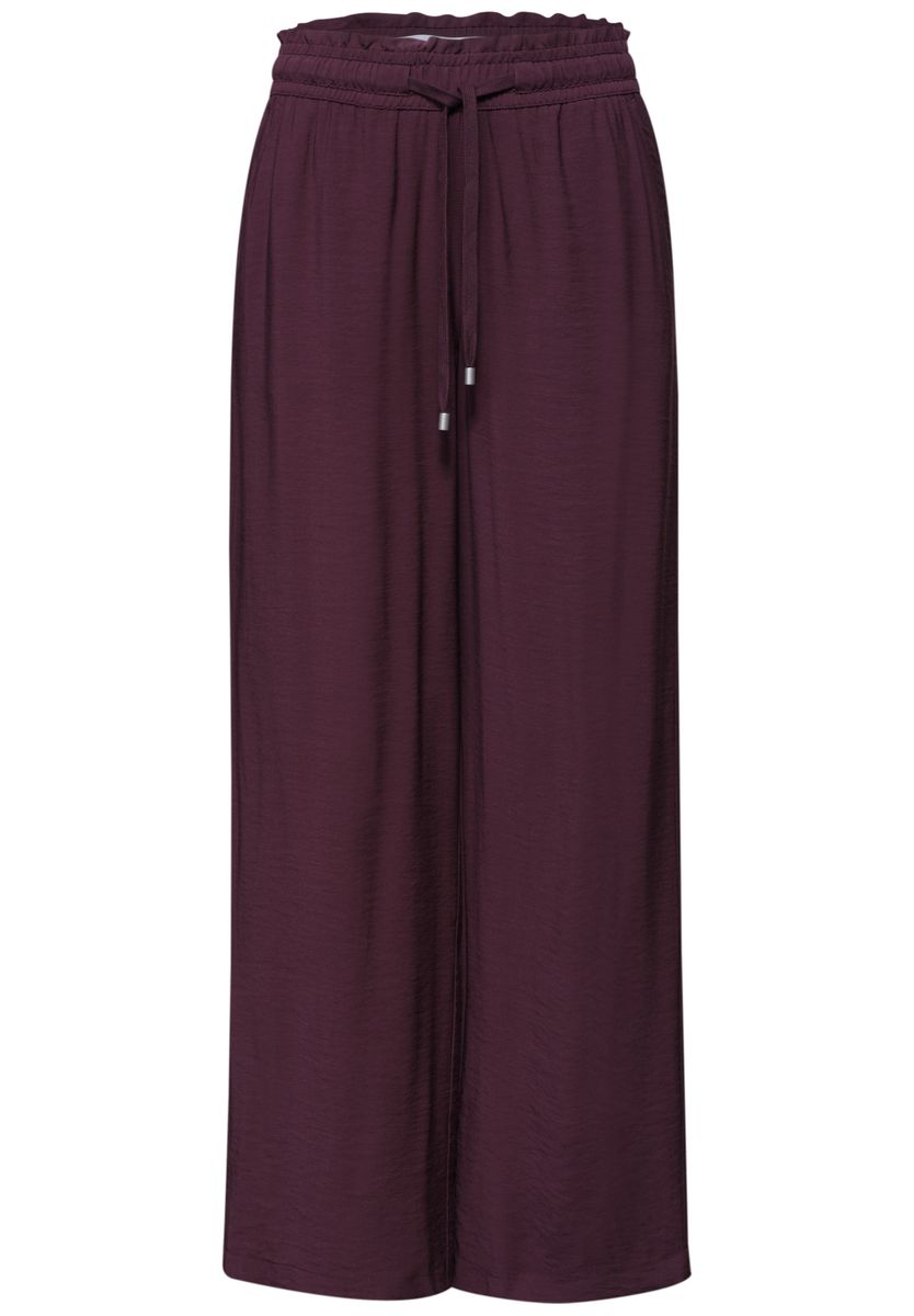 Mid Waist Wide Leg Hose mit Struktur