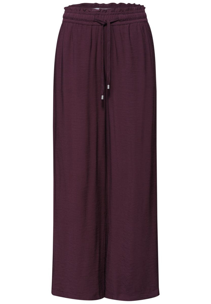 Mid Waist Wide Leg Hose mit Struktur