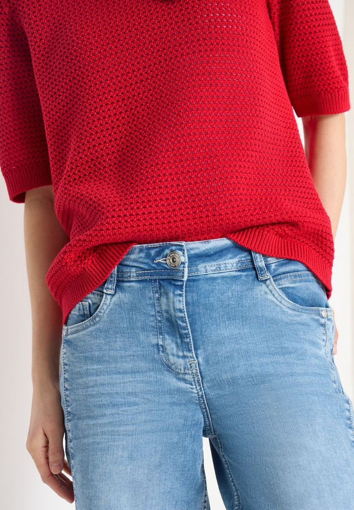 Kurzarm Pullover mit Struktur