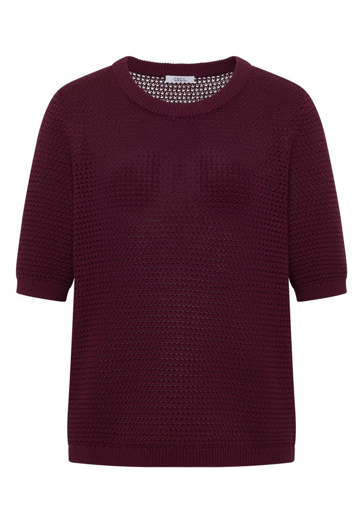 Kurzarm Pullover mit Struktur