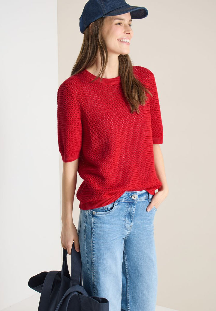 Kurzarm Pullover mit Struktur