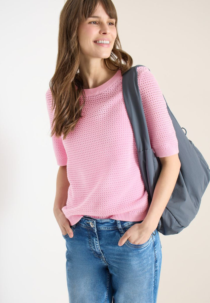 Kurzarm Pullover mit Struktur