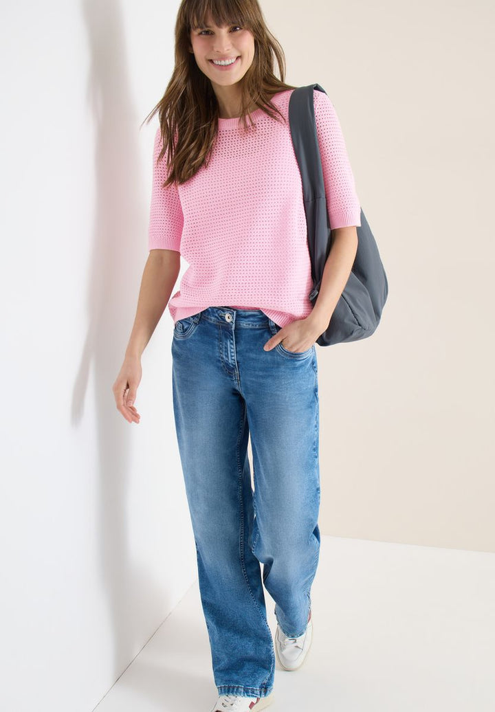Kurzarm Pullover mit Struktur