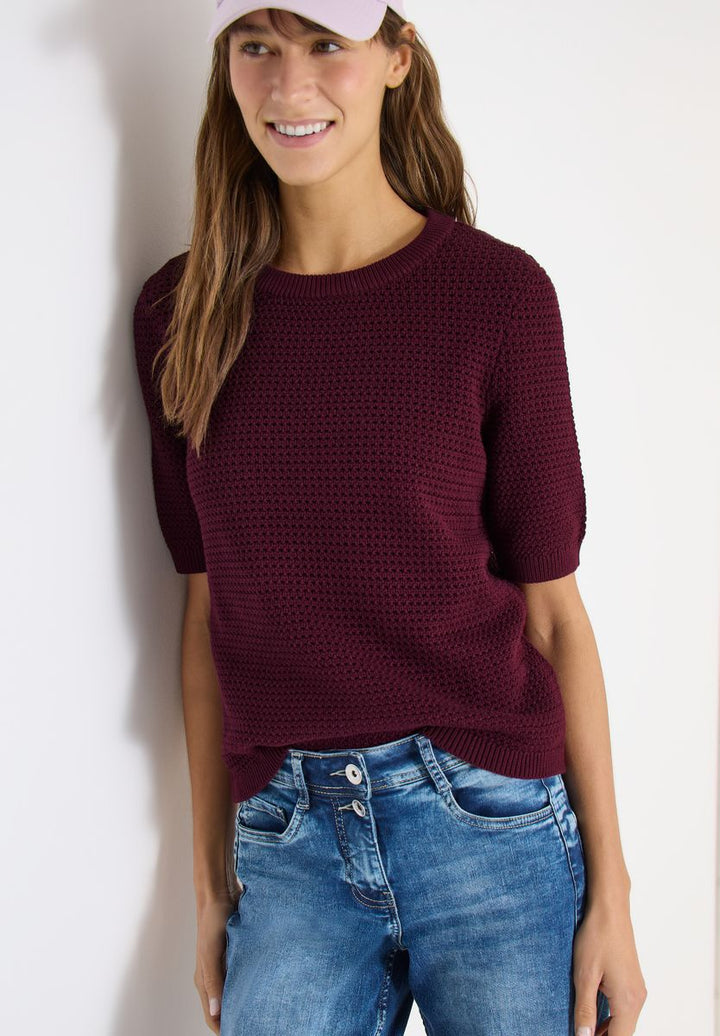 Kurzarm Pullover mit Struktur