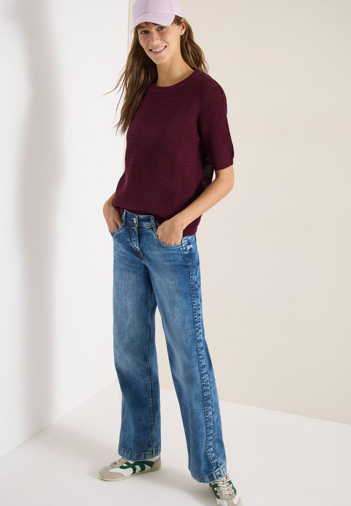 Kurzarm Pullover mit Struktur