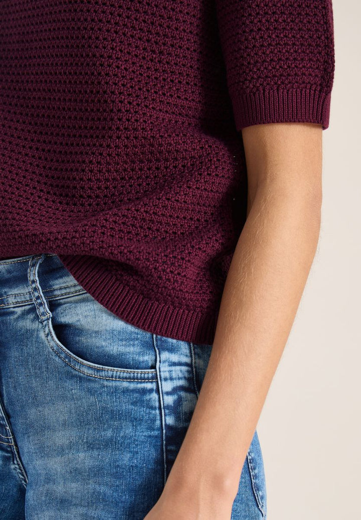 Kurzarm Pullover mit Struktur