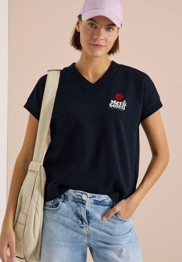 Kurzarm Sweatshirt mit Backprint