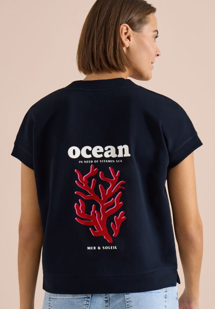 Kurzarm Sweatshirt mit Backprint