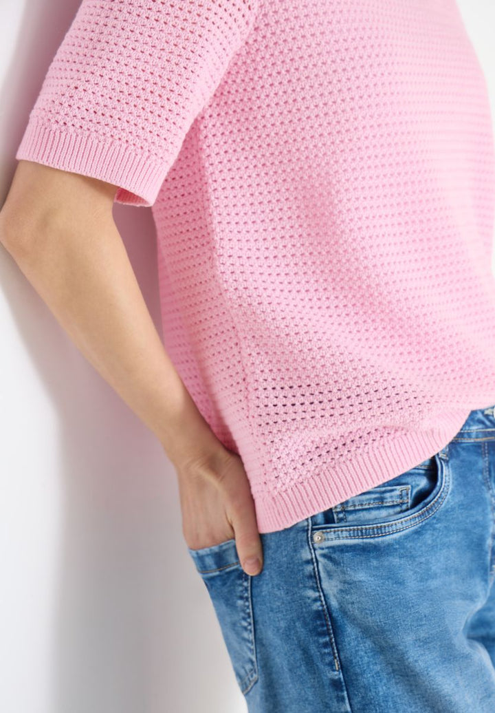 Kurzarm Pullover mit Struktur