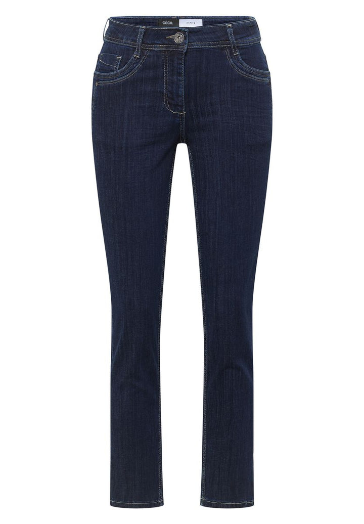 Mid Waist Straight Leg Jeans im Casual Fit