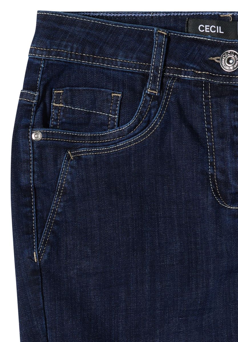 Mid Waist Straight Leg Jeans im Casual Fit