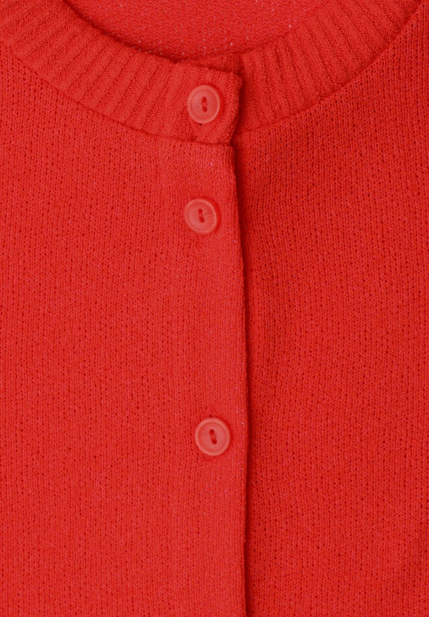 Kurzarm Jacke im Strick-Look mit Knöpfen