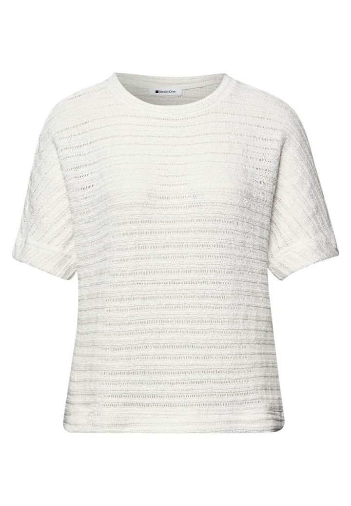 T-Shirt mit Rundhals und Struktur