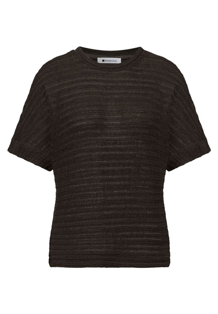 T-Shirt mit Rundhals und Struktur