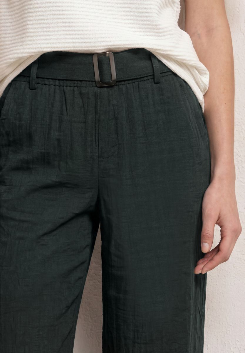 Wide Leg Hose mit Gürtel im Casual Fit
