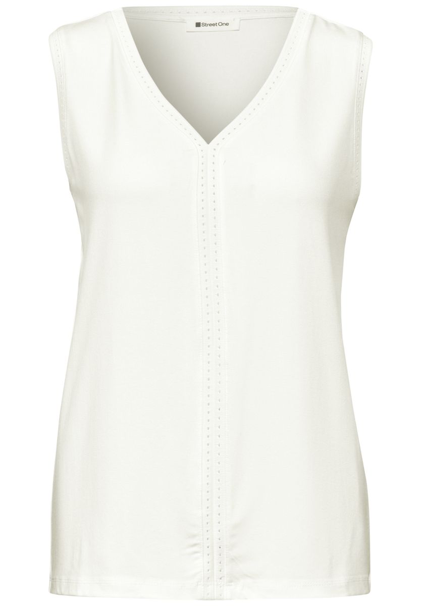 Top mit V-Neck und Crochet-Tape