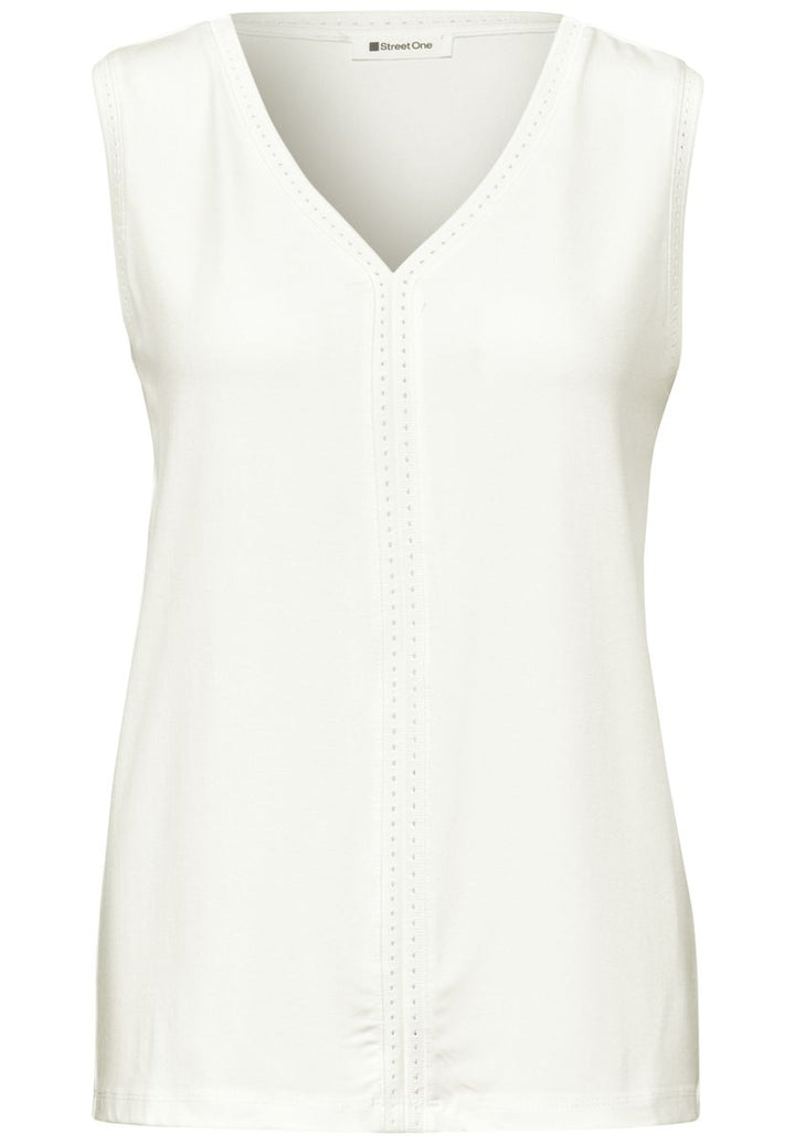 Top mit V-Neck und Crochet-Tape