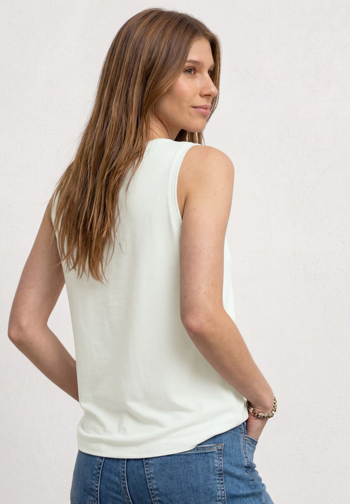 Top mit V-Neck und Crochet-Tape