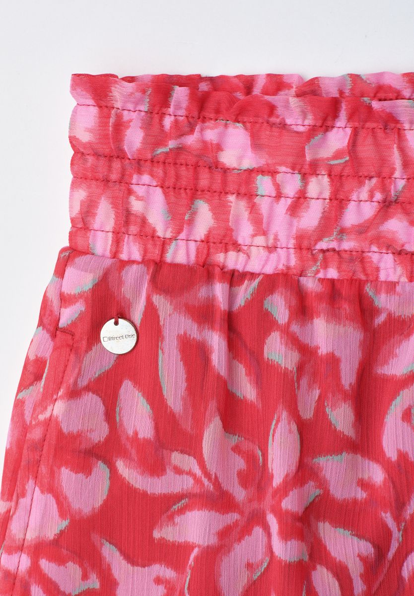 Knielanger Rock aus Chiffon mit Volants