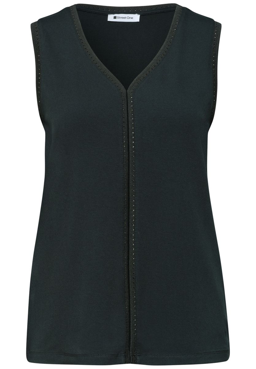 Top mit V-Neck und Crochet-Tape